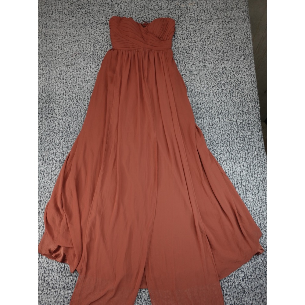 Baltic Born RSVP Sugarlips Strapless Maxi Gown Rust Orange XS New